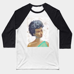 Nature's Goddess - Portrait of a Woman With Flowers Baseball T-Shirt